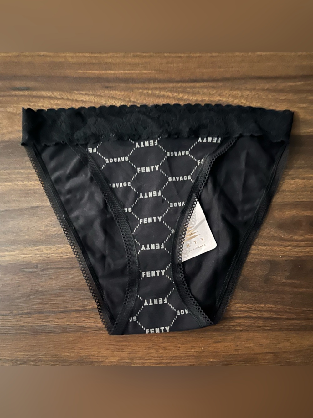 Savage X Fenty Black Logo Bikini Panty
